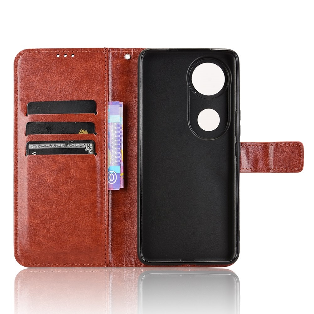 Őrült könyv tok a Vivo V50 5G-hez - barna