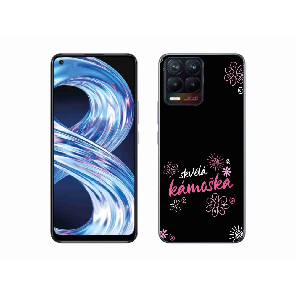 Gél borító mmCase a Realme 8 4G-n - nagyszerű haver fekete háttérrel