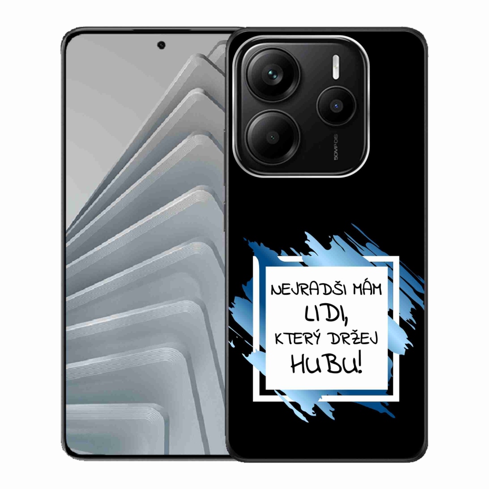 Gél borító mmCase a Xiaomi Redmi Note 14 5G-hez - vicces szöveg 7 fehér és fekete háttérrel