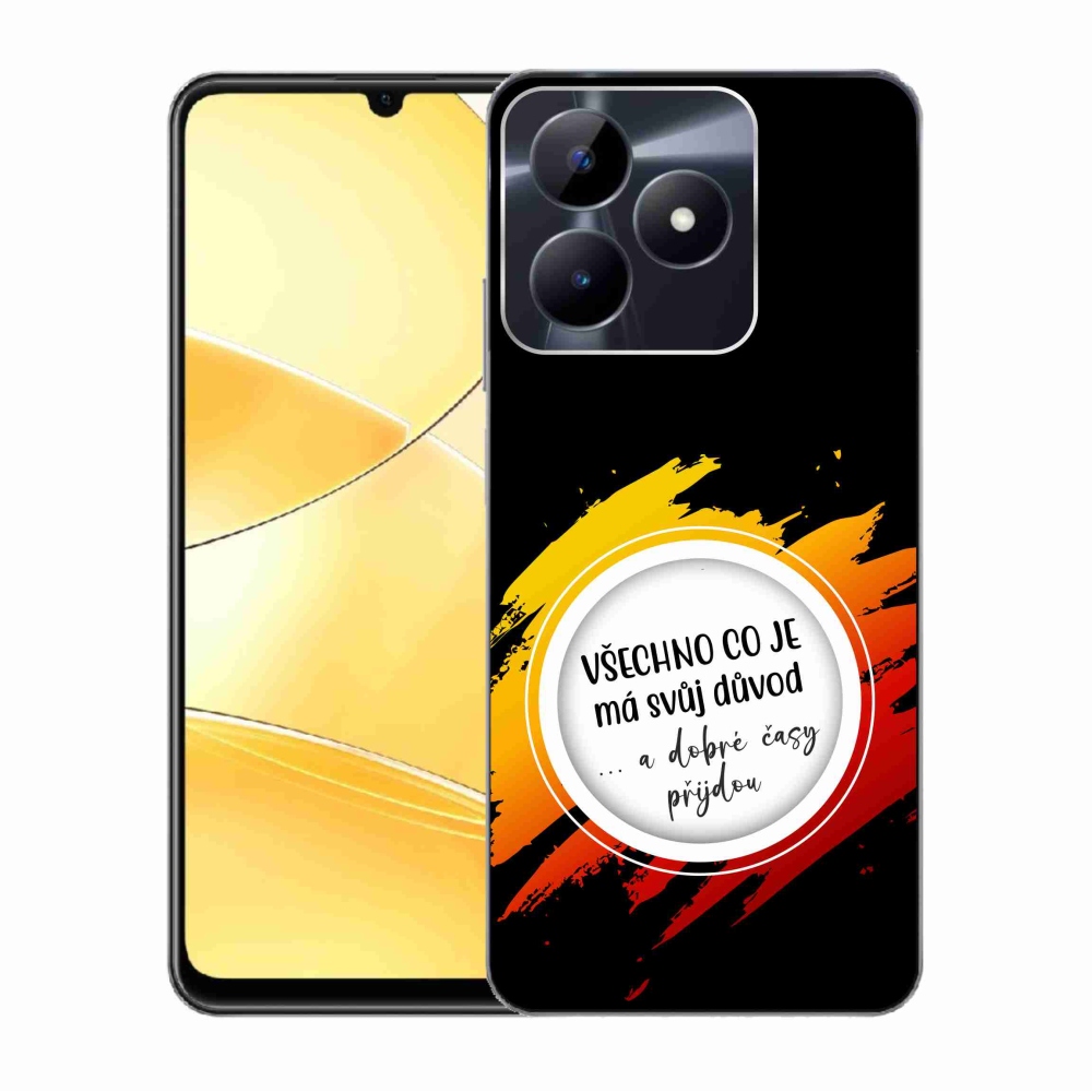 Zselés borító mmCase a Realme C51/C53 készülékhez - idézet 3 fekete háttér