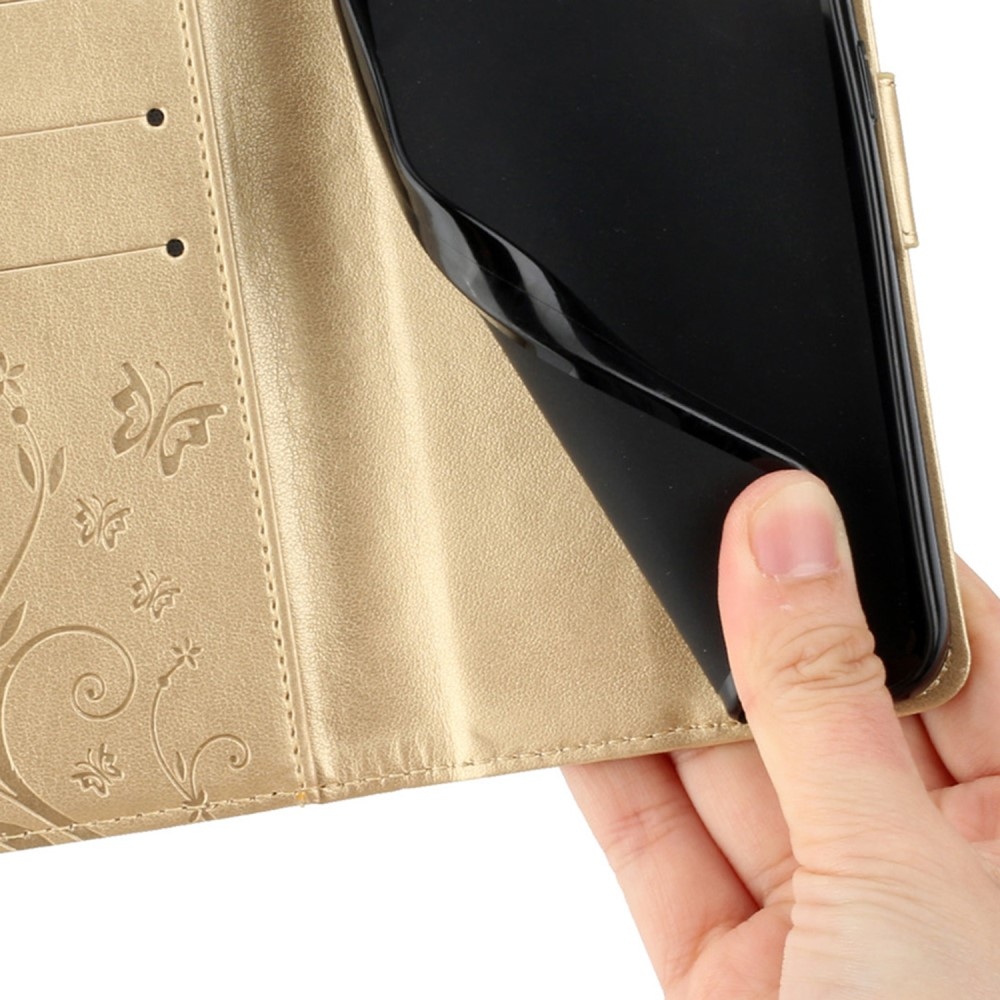 Virágok könyv tok Xiaomi 15 Pro - arany színű