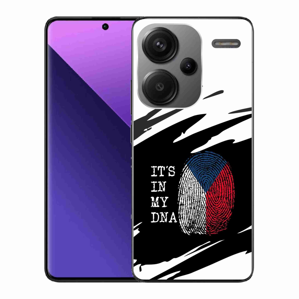 Gél borító mmCase a Xiaomi Redmi Note 13 Pro+ 5G - zászlós ujjlenyomat fekete és fehér háttérrel