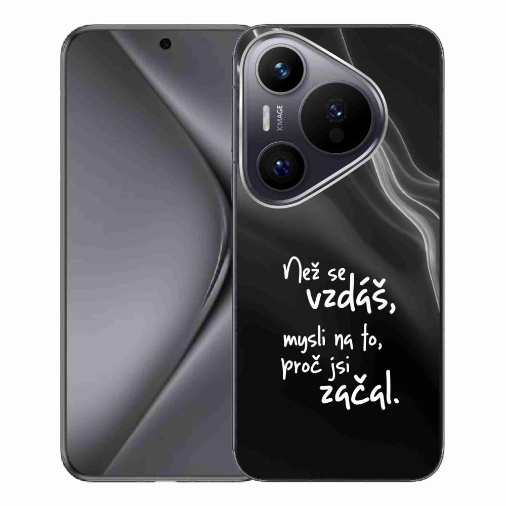 Gél borítás mmCase a Huawei Pura 70 Pro készülékhez - idézet 2 fekete háttér