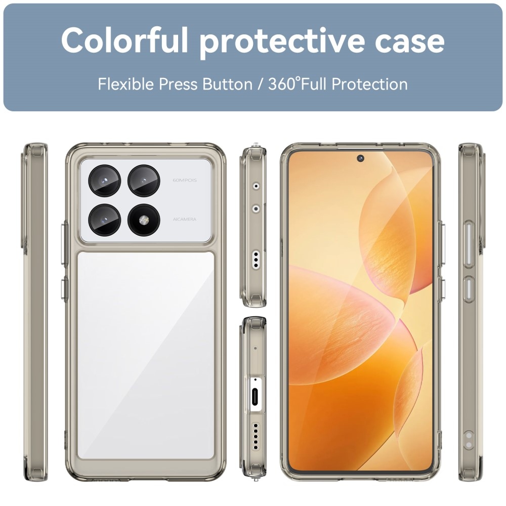 Gél tok fix hátlappal a Xiaomi Poco X6 Pro 5G készülékhez - szürke