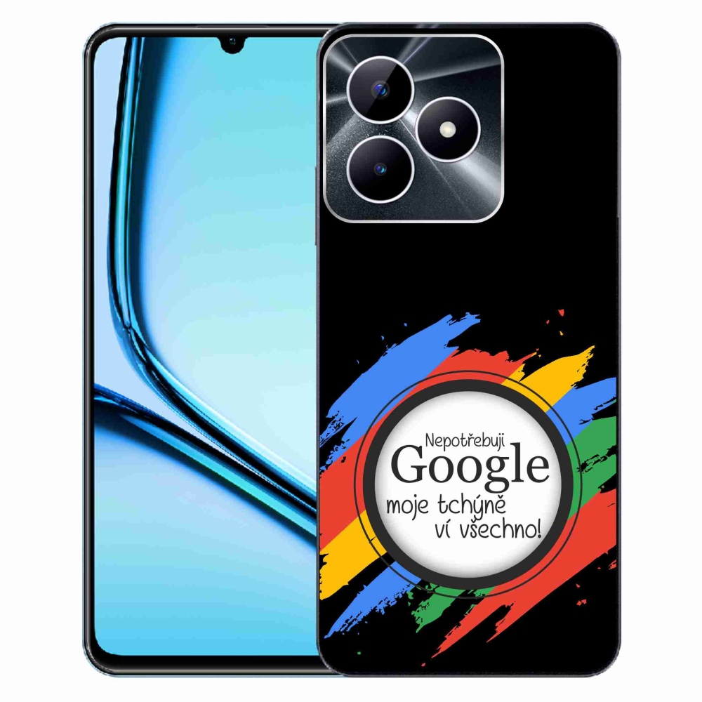 Gél borító mmCase a Realme Note 50-en - anyós tudja, hogy minden fekete háttérrel rendelkezik