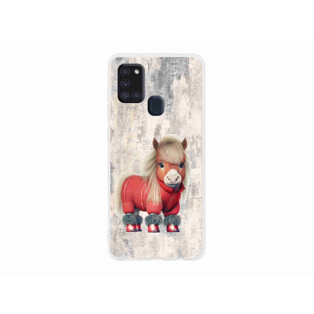 Gél borítás mmCase Samsung Galaxy A21s készülékhez - póni pulóverben