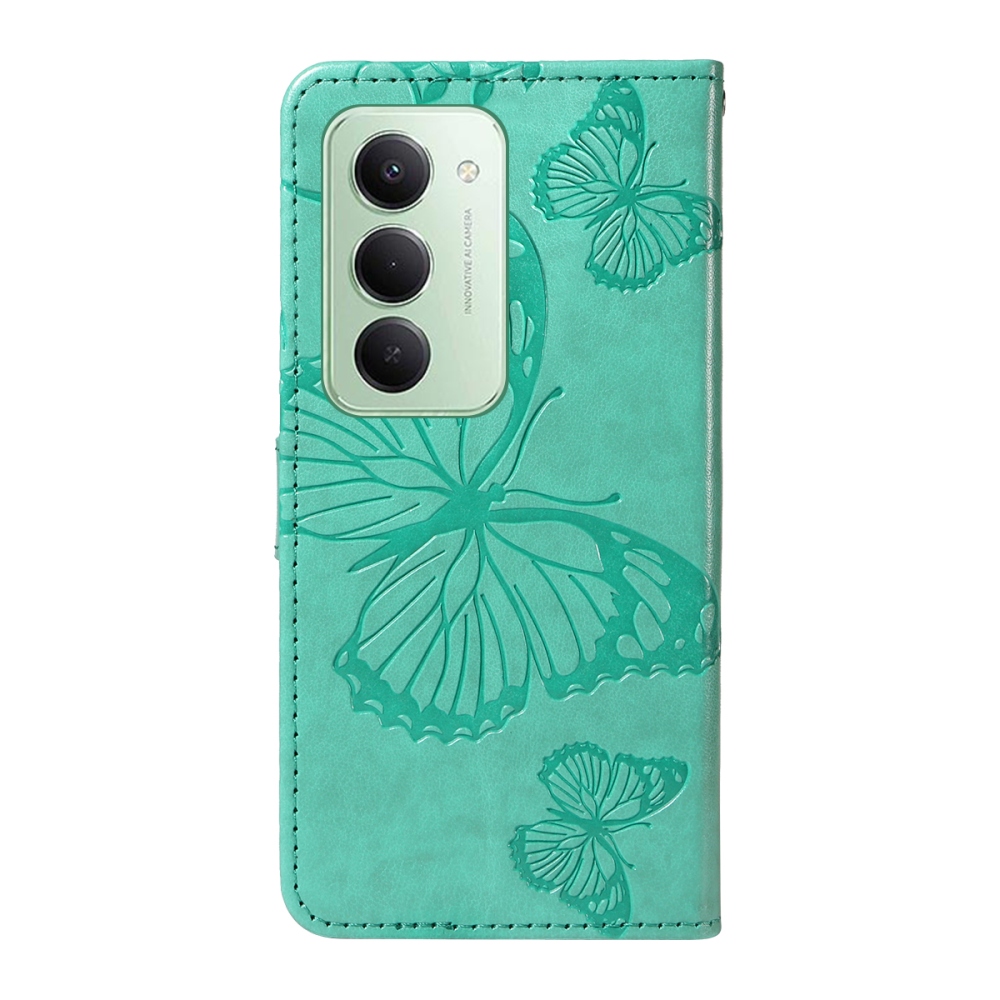 Nagy pillangó könyv tok Xiaomi Redmi 15 4G (171mm) - teáskék színben
