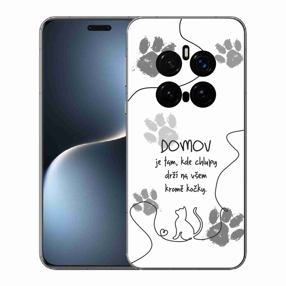 Gél borítás mmCase a Honor Magic 7 Pro 5G készülékhez - macska motívum fehér háttérrel