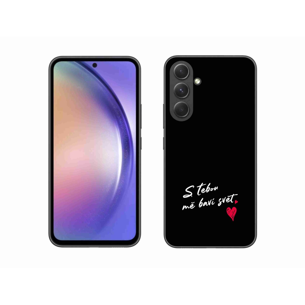 Gél borítás mmCase Samsung Galaxy A54 5G - text in love 1 fekete háttér