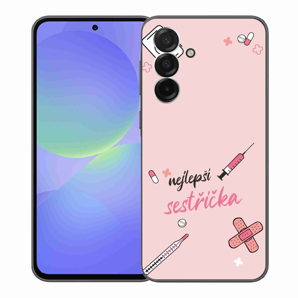 Gél borító mmCase Samsung Galaxy A36 5G - legjobb kishúg rózsaszín háttérrel