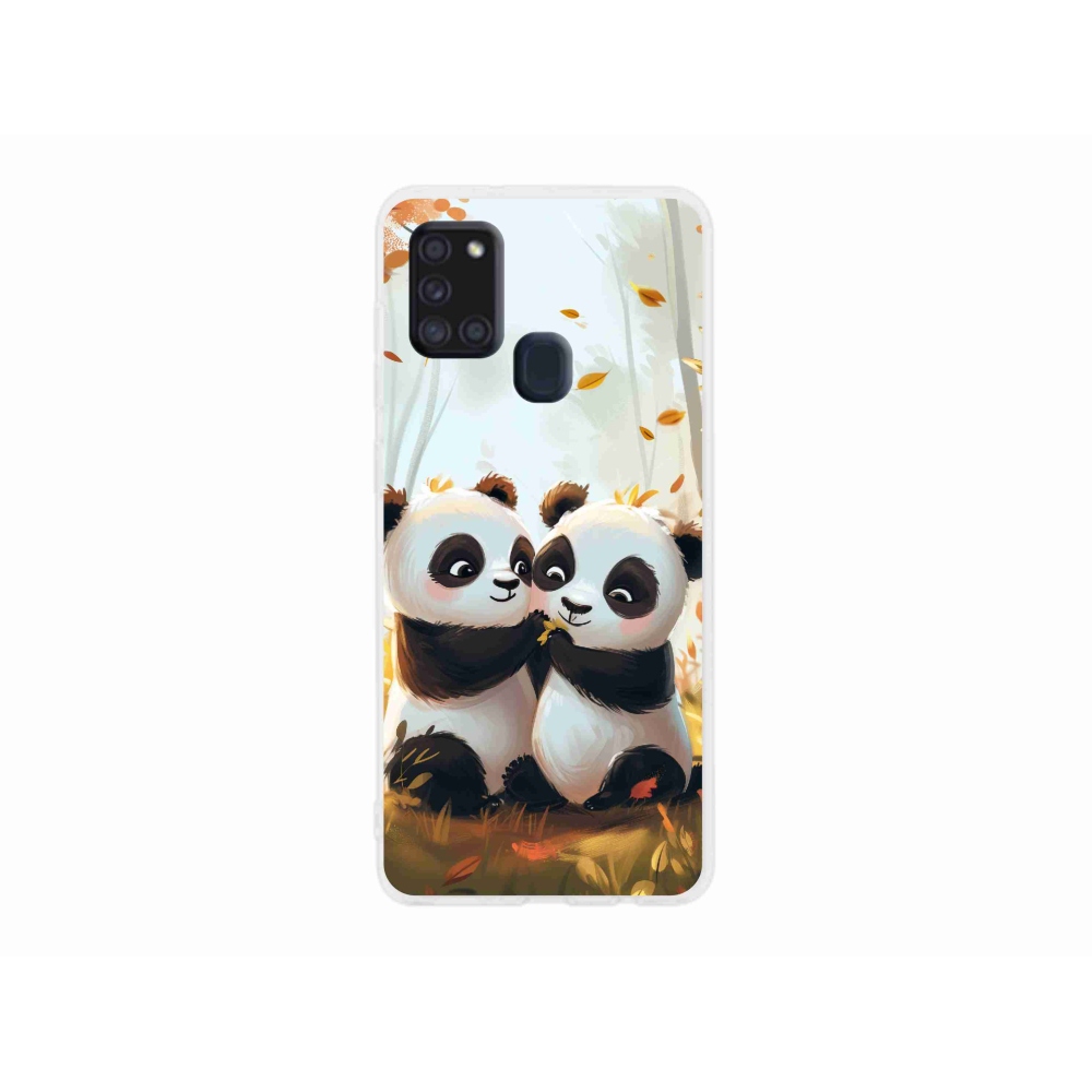 Zselés borítás mmCase Samsung Galaxy A21s készülékhez - pandák
