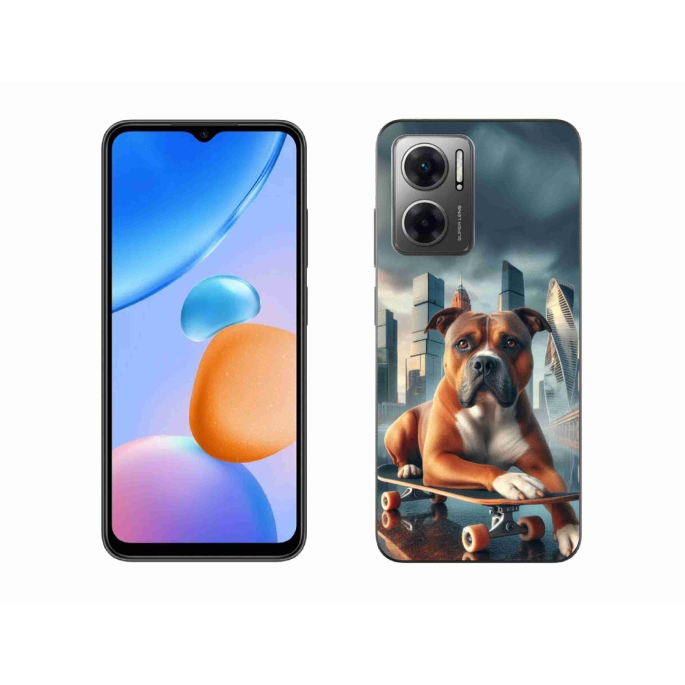 Gél borítás mmCase a Xiaomi Redmi 10 5G-hez - kutya gördeszkán