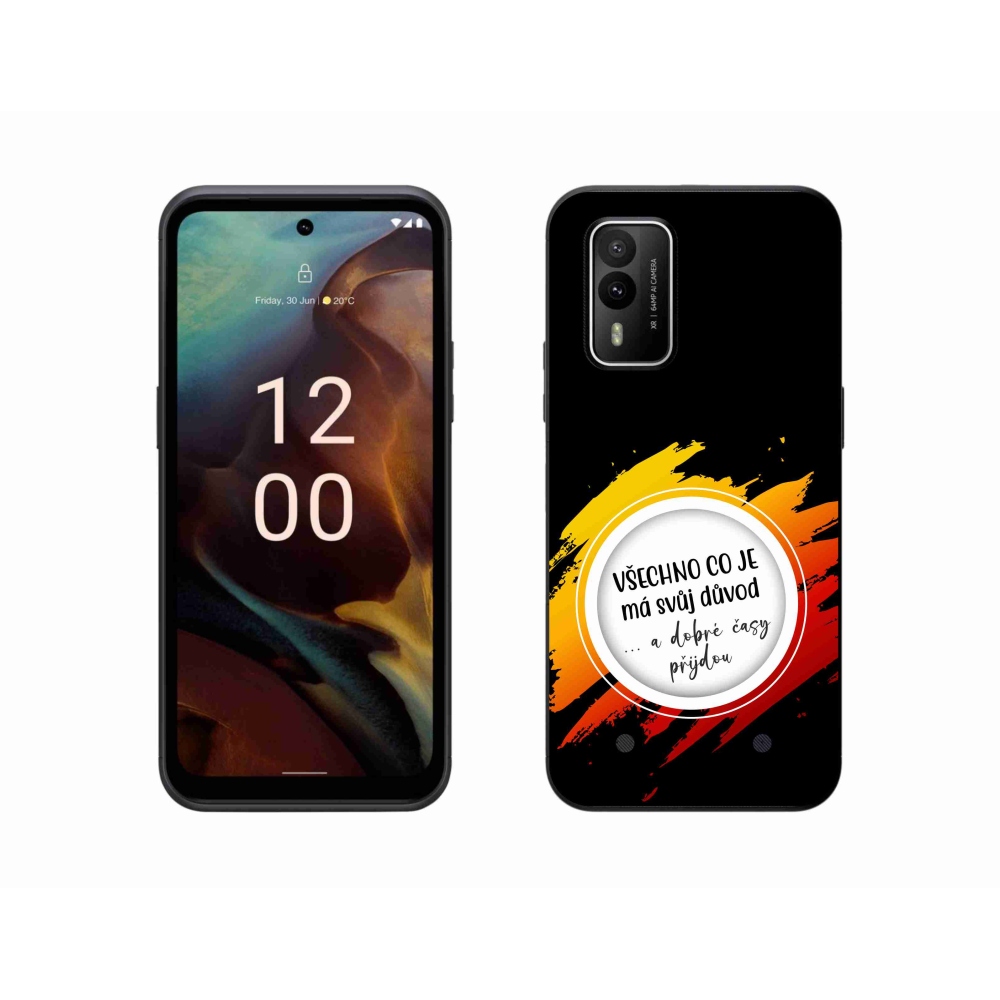 Zselés borítás mmCase a Nokia XR21 készülékhez - idézet 3 fekete háttér