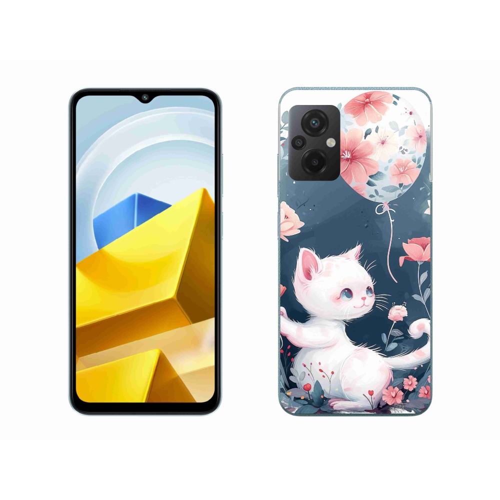 Gél borítás mmCase a Xiaomi Poco M5 4G-hez - cica lufival