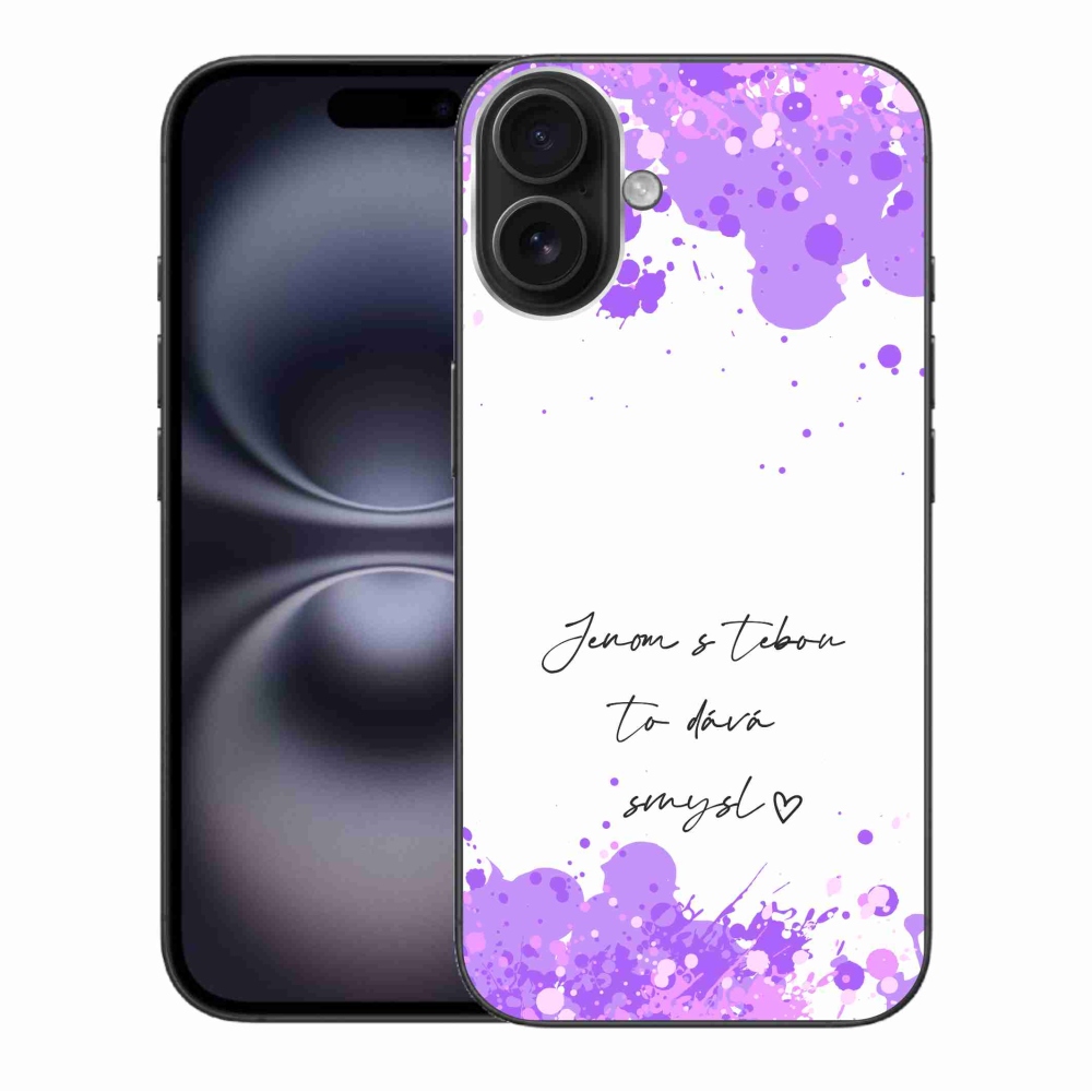 Gél borítás mmCase iPhone 16 Plus készülékhez - szerelmes szöveg fehér háttérrel