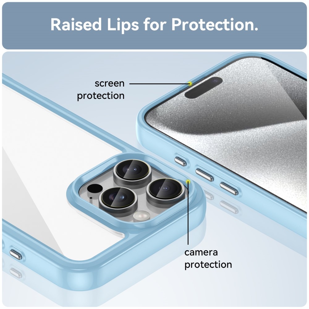 Gél tok fix hátlappal iPhone 16 Pro Max készülékhez - kék