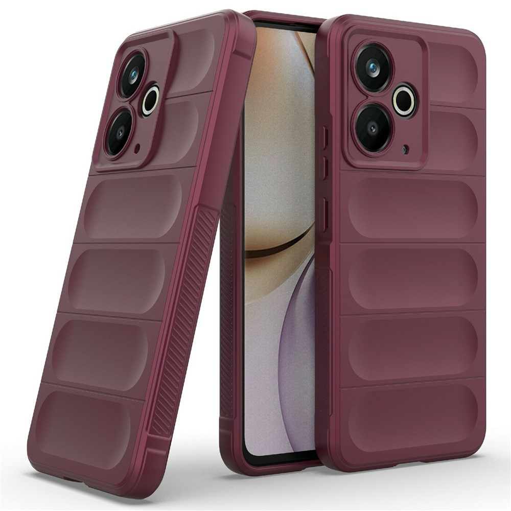 Rugg tartós zselés tok a Realme 14T 5G készülékhez - bordó színű