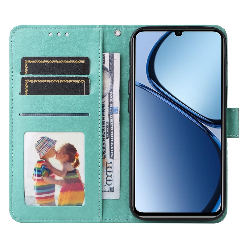 Napraforgó könyvtáska a Realme Note 60-hoz - teal színű