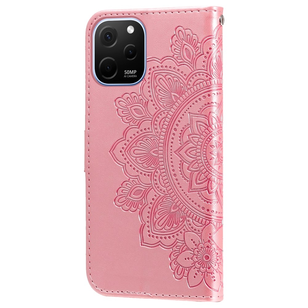 Mandala könyvtáska Huawei Nova Y61-hez - rózsaszín
