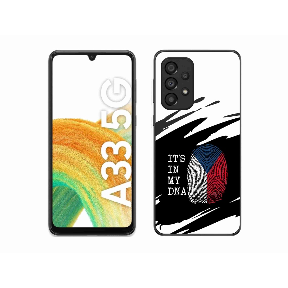 Gél borító mmCase Samsung Galaxy A33 5G - zászlós ujjlenyomat fekete és fehér háttérrel
