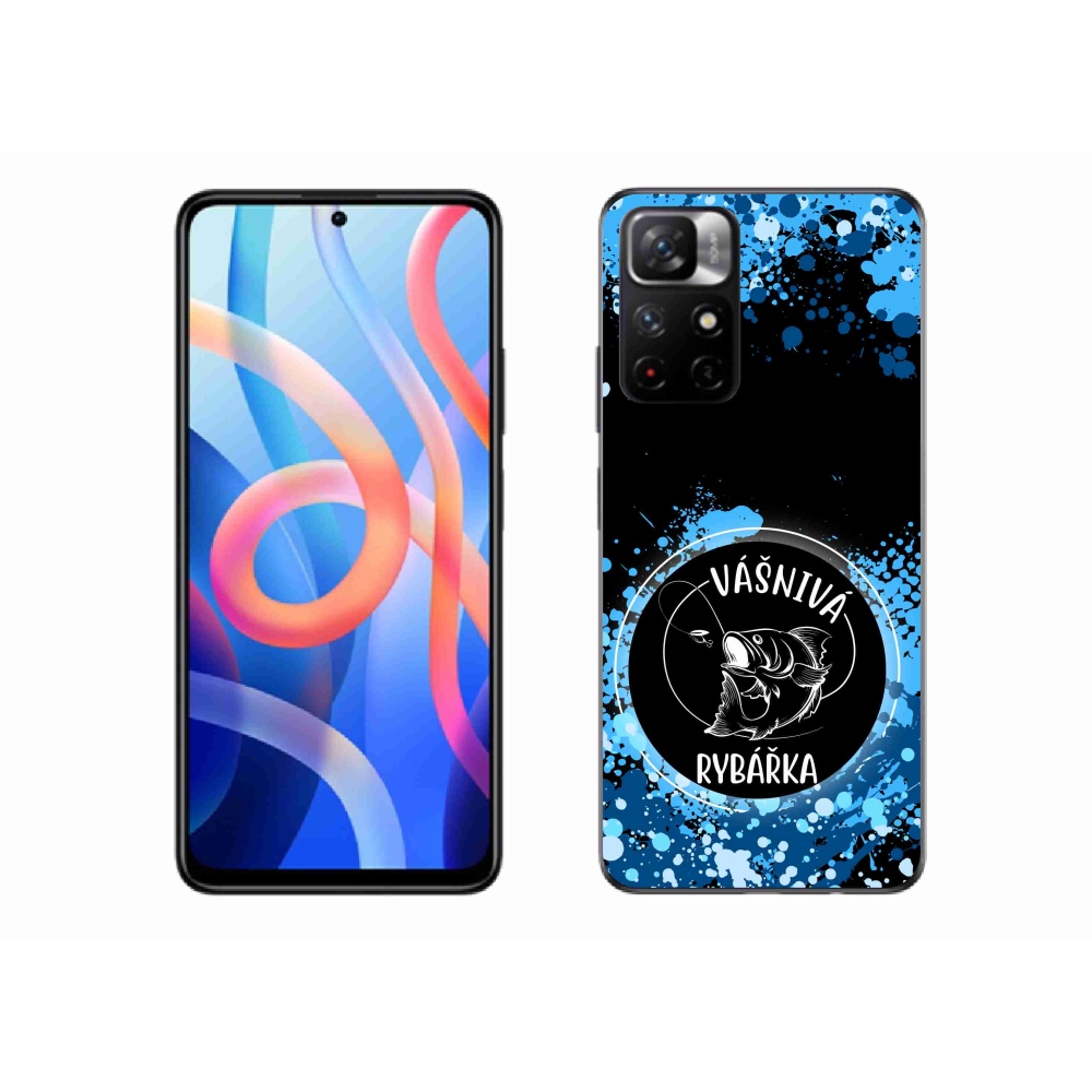 Gél borító mmCase a Xiaomi Redmi Note 11S 5G számára - szenvedélyes halász fekete háttérrel