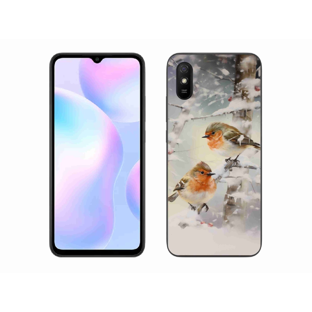 Gél borítás mmCase a Xiaomi Redmi 9A számára - madarak télen