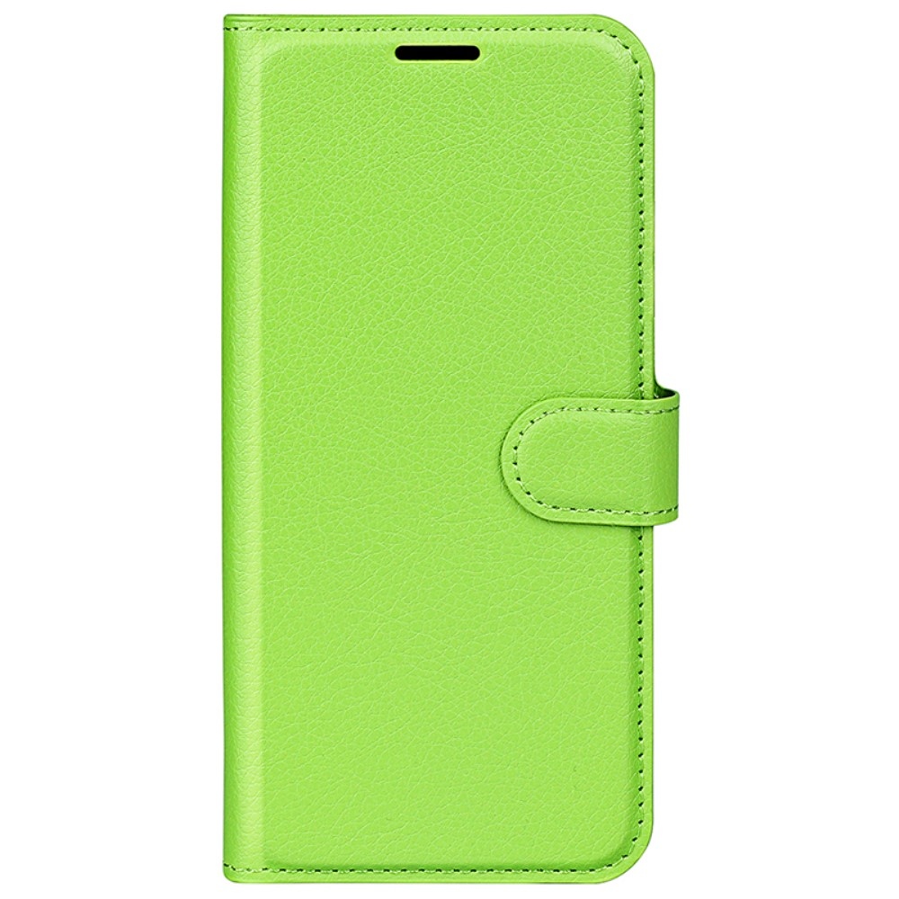 Litchi könyvtáska iPhone 16 Pro készülékhez - zöld