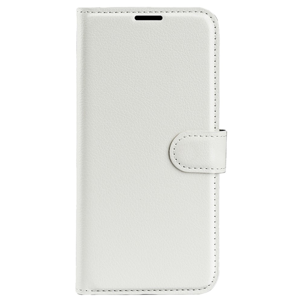 Litchi könyv tok iPhone 16 Pro Max készülékhez - fehér