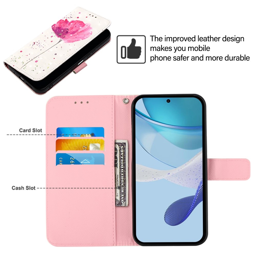 Patte könyv tok Samsung Galaxy M55 5G-hez - rózsaszín virág