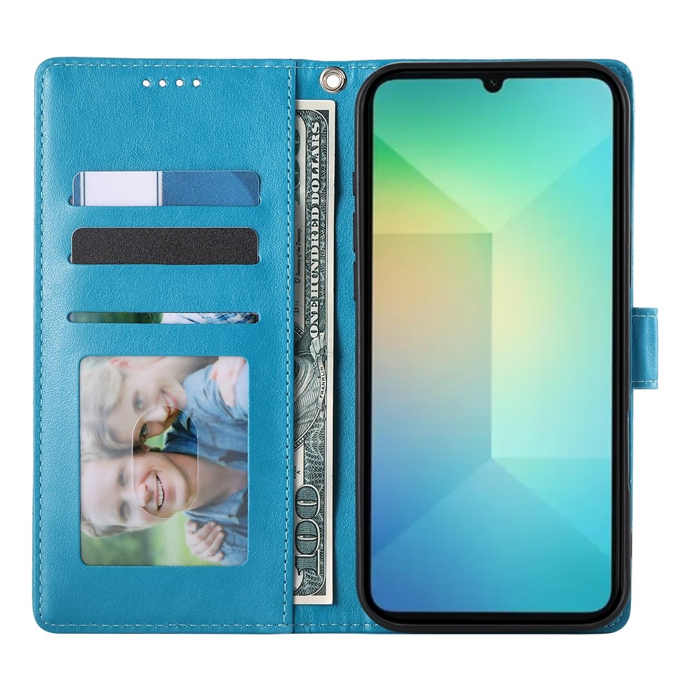 Virágos könyv tok Samsung Galaxy A07 4G készülékhez - kék