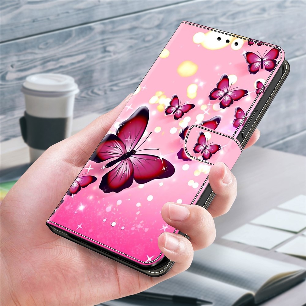 Firmly book tok Samsung Galaxy A17 5G/A26 5G - rózsaszín pillangókhoz