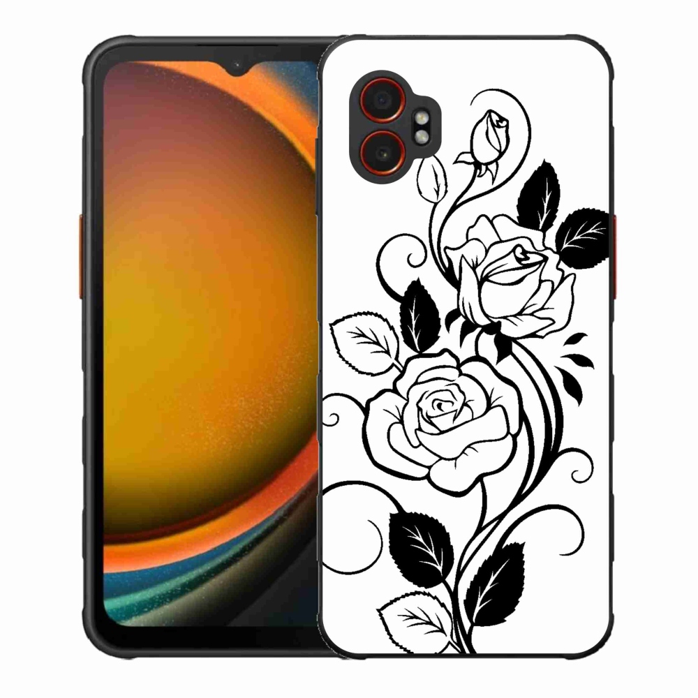Zselés borítás mmCase Samsung Galaxy Xcover 7 Pro - fekete és fehér rózsa