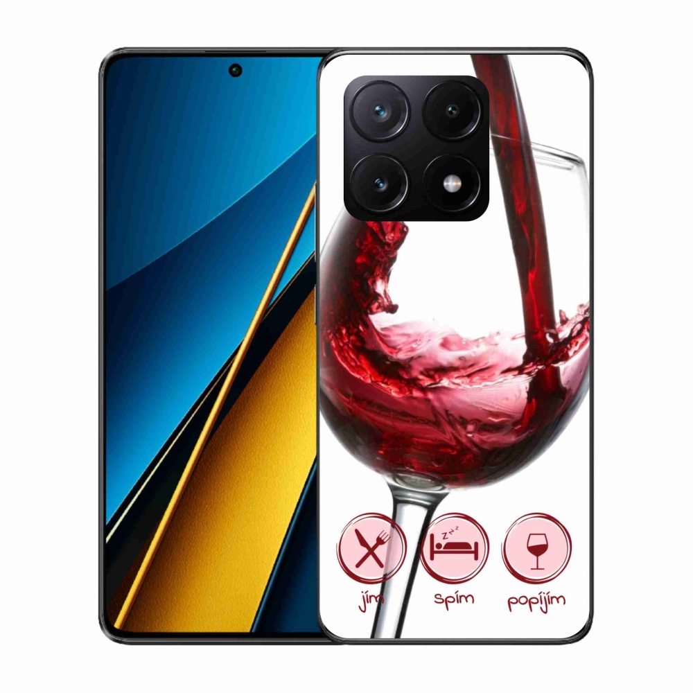 Gél tok mmCase a Xiaomi Poco X6 Pro 5G-hez - borospohár piros