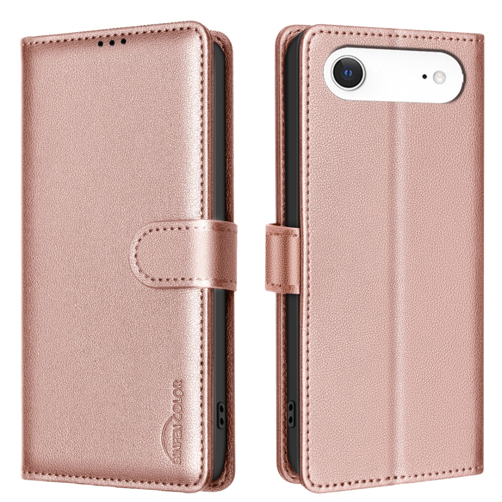 BINFEN könyvtáska iPhone 17 Air készülékhez - rózsaarany