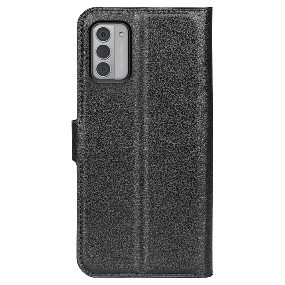 Litchi könyvtáska Nokia G42-hez - fekete