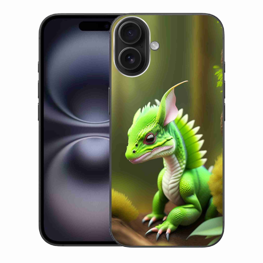 Zselés borítás mmCase iPhone 16 Plus készülékhez - zöld sárkány