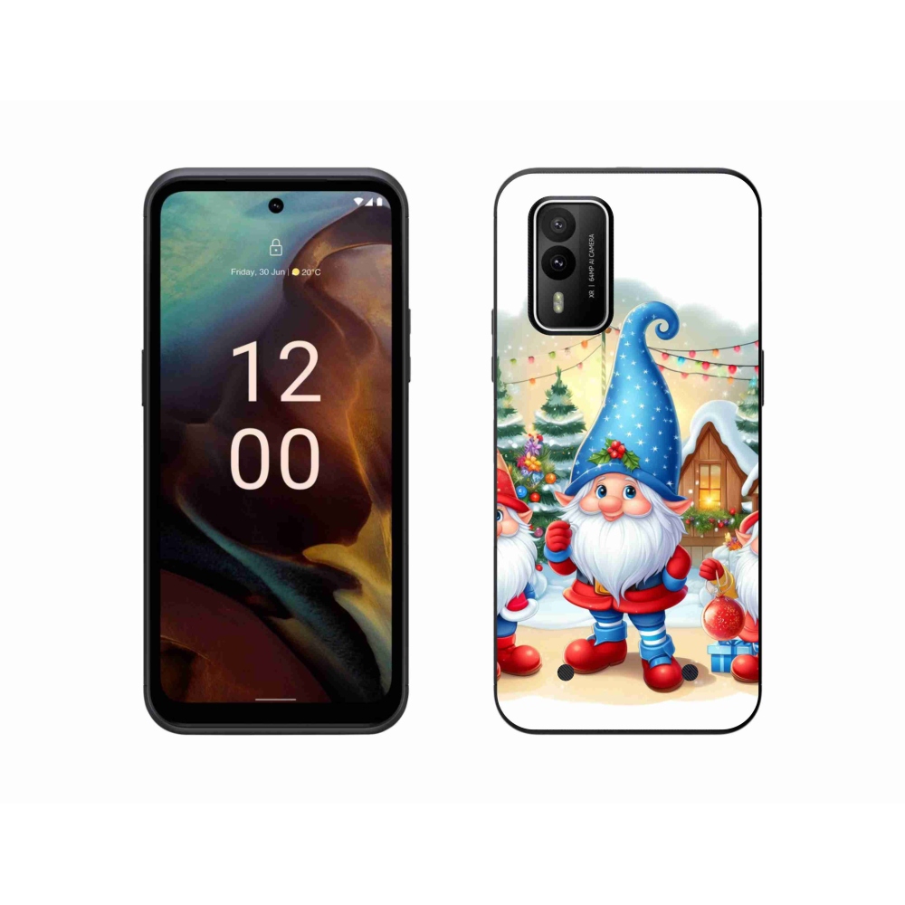 Zselés borítás mmCase a Nokia XR21 készülékhez - Karácsonyi manók
