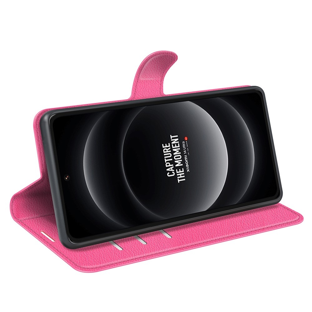 Litchi könyv tok Xiaomi 14 Ultra - rózsa