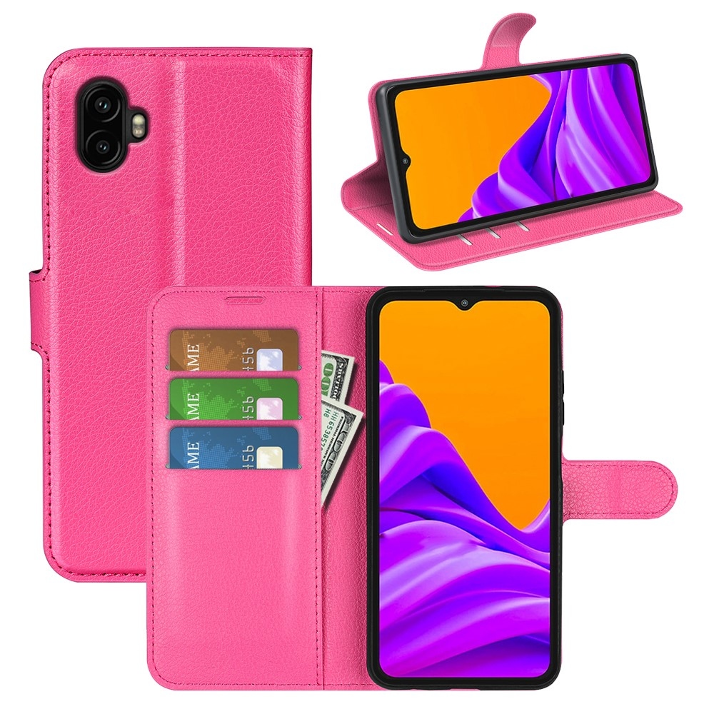 Litchi könyv tok Samsung Galaxy Xcover 7 Pro készülékhez - rózsaszínű