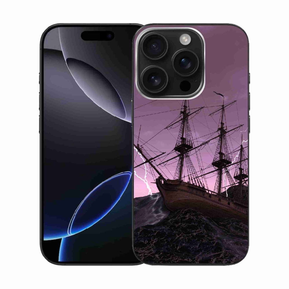 Zselés borítás mmCase iPhone 16 Pro készülékhez - hajó a viharban