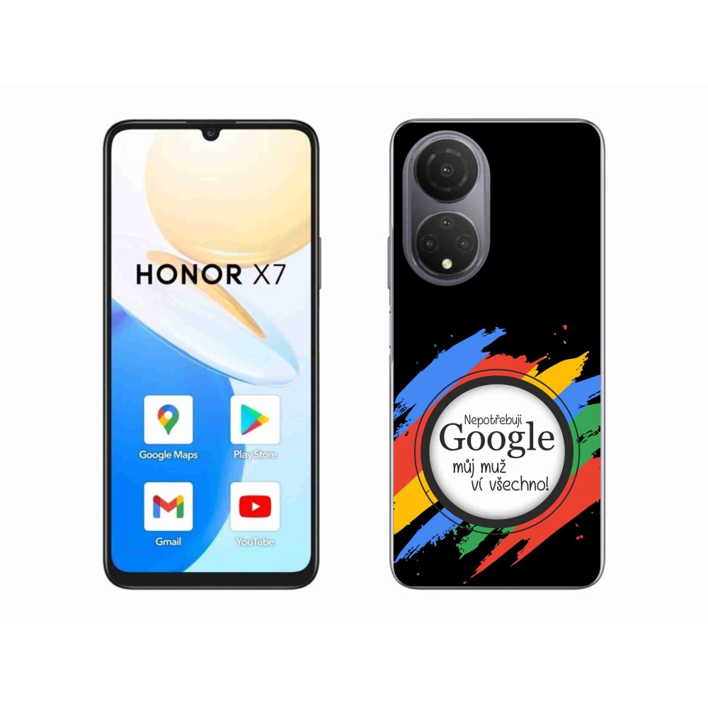 Gél borítás mmCase a Honor X7-en - az ember mindent tud fekete háttérrel