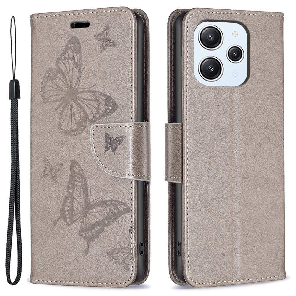 Pillangó könyv tok Xiaomi Redmi 12 4G/5G - szürke