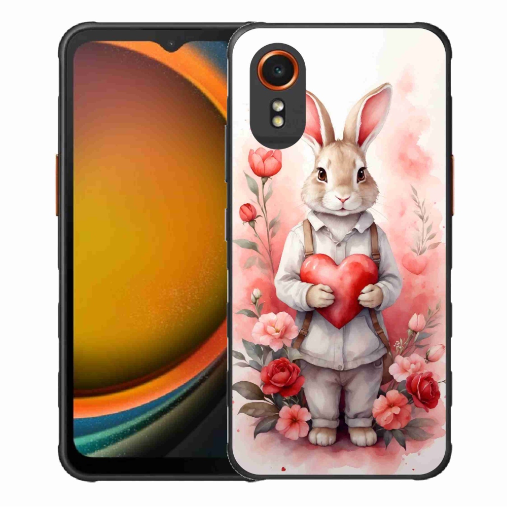 Gél borítás mmCase Samsung Galaxy Xcover 7 - nyúl szívvel