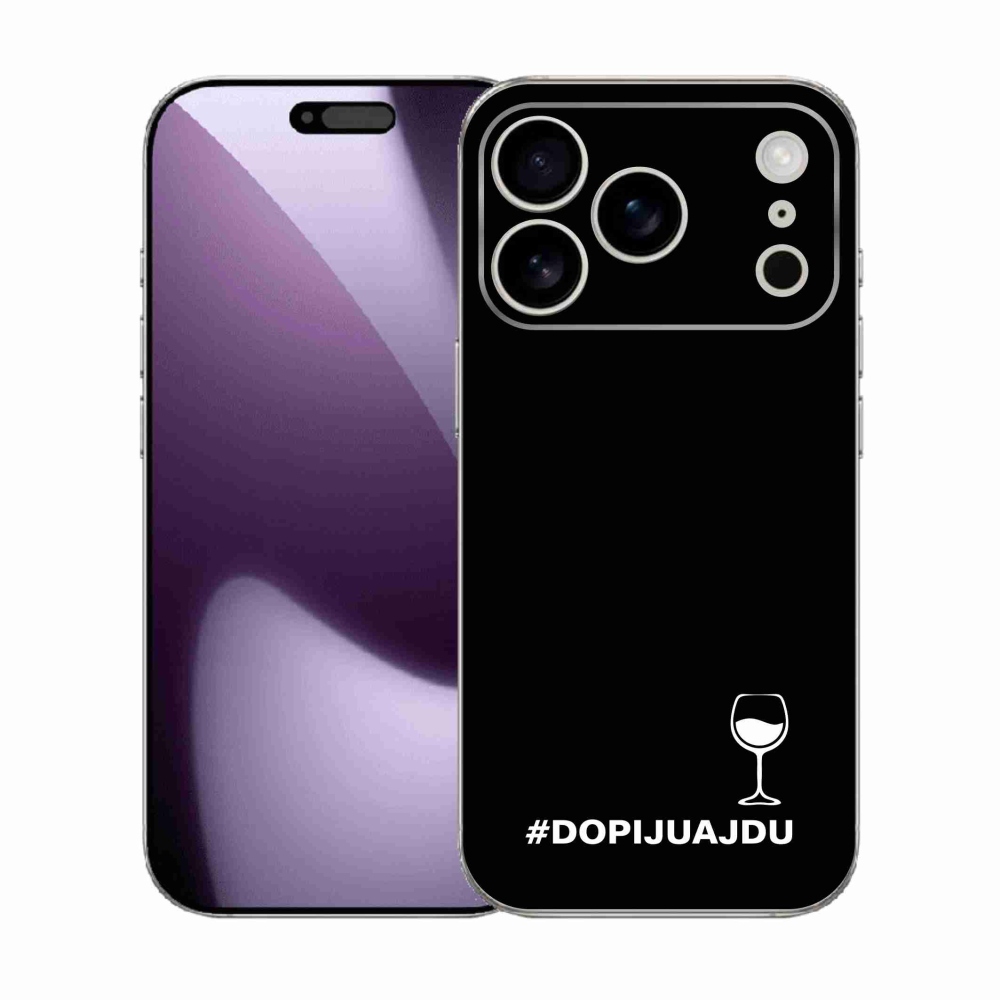 Gél borítás mmCase iPhone 17 Pro készülékhez - bor motívum fekete háttér