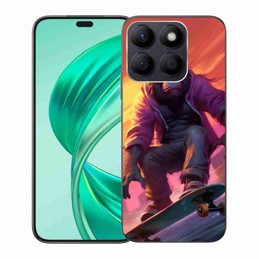 Zselés borítás mmCase a Honor X8b számára - gorilla a gördeszkán