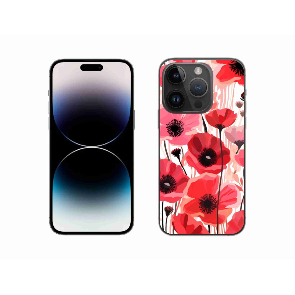 Zselés borítás mmCase iPhone 14 Pro készülékhez - mákos 1
