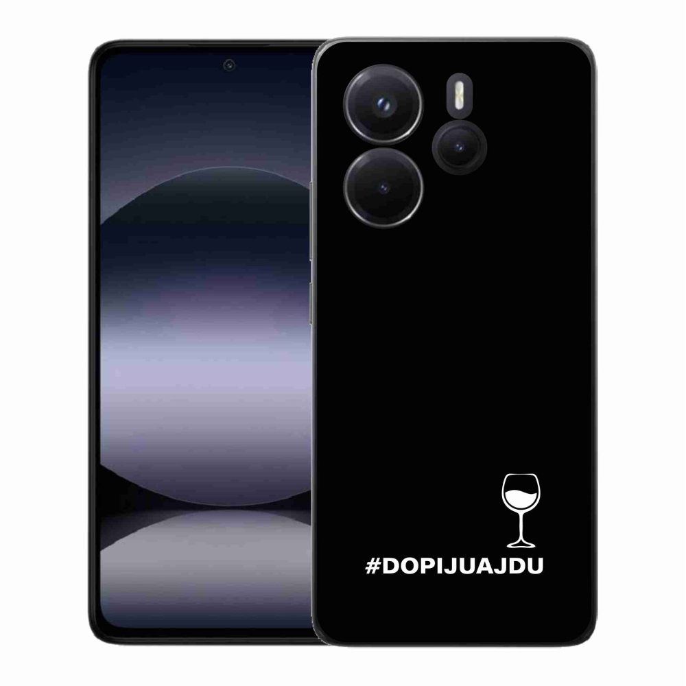 Gél borítás mmCase a Xiaomi Redmi Note 14-hez - bor motívum fekete háttérrel