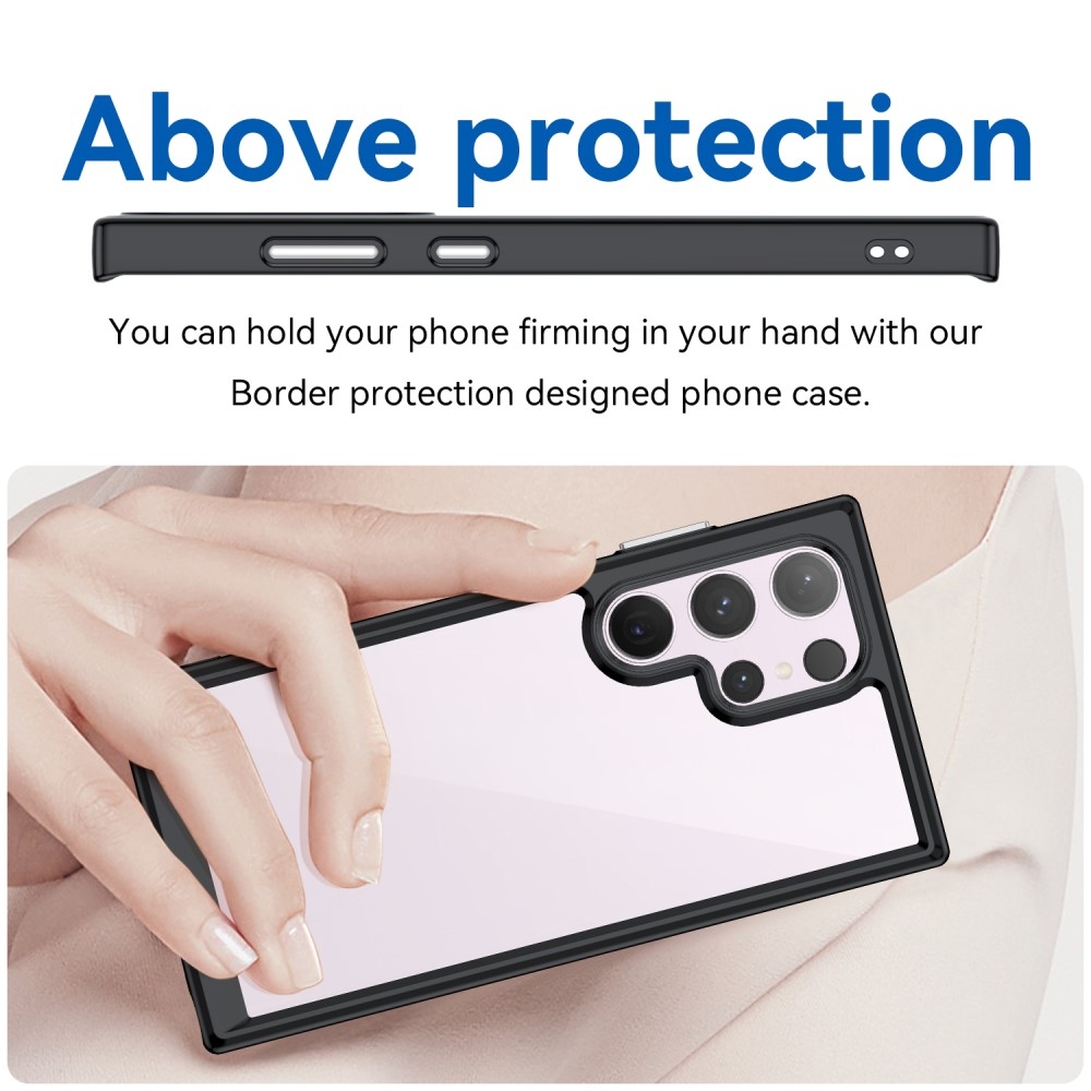 Gél tok fix hátlappal Samsung Galaxy S24 Ultra készülékhez - fekete