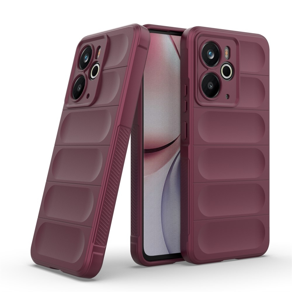 Rugg tartós zselés tok a Realme 14 5G készülékhez - bordó színű