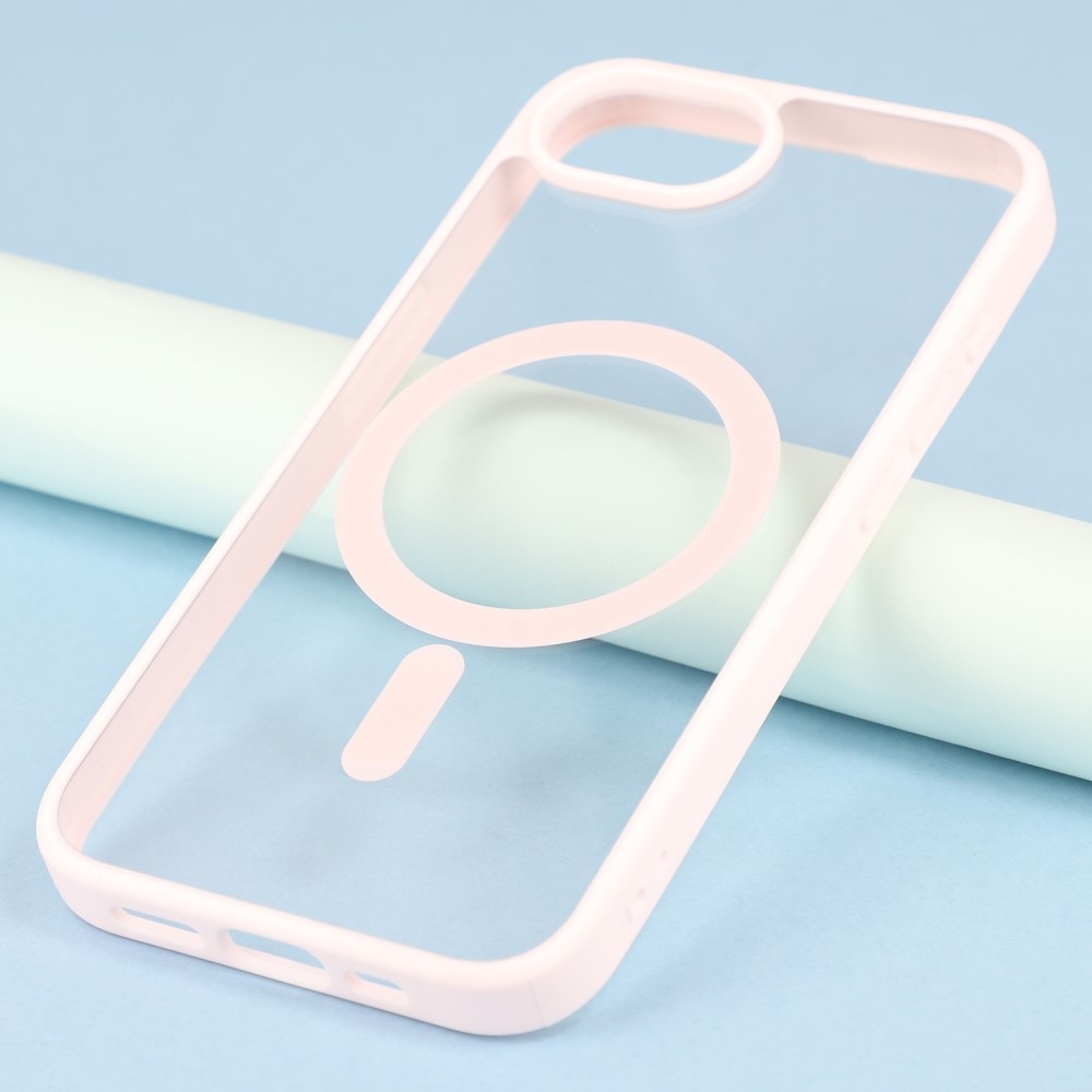 Matt zselés tok MagSafe támogatással iPhone 16e készülékhez - rózsaszín